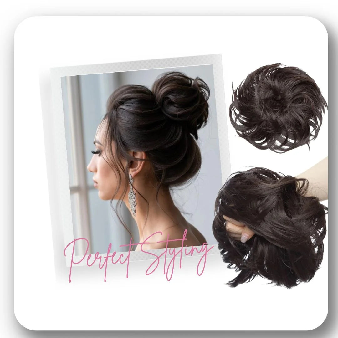 Chignon élastique décoiffé : coiffures relevées faciles