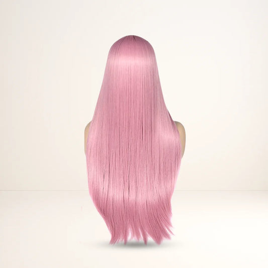 Glamouröse süße rosa Langhaarperücke
