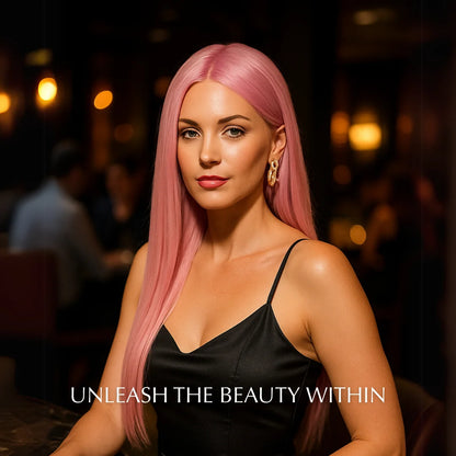 Glamour Sweet Pink Long Hair Wig