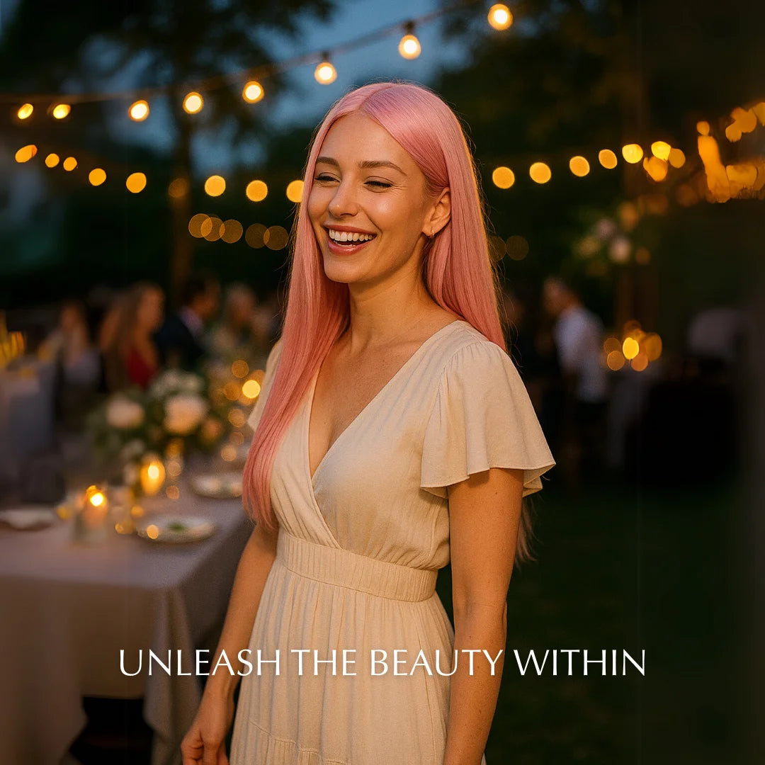 Glamour Sweet Pink Long Hair Wig