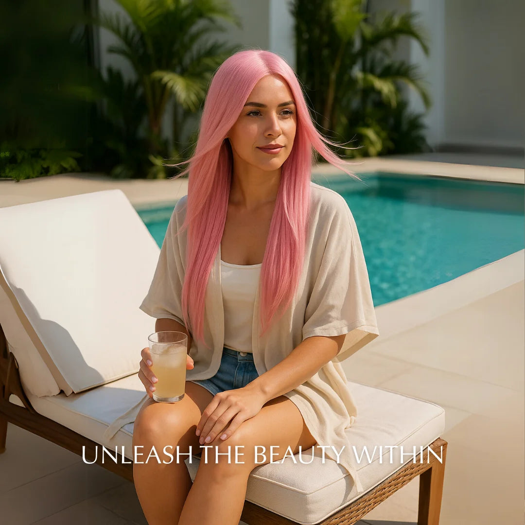 Glamour Sweet Pink Long Hair Wig