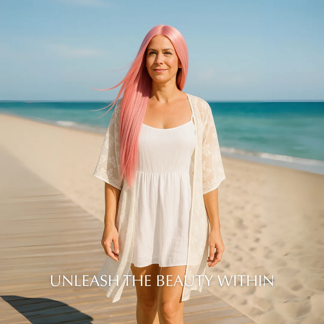 Glamour Sweet Pink Long Hair Wig