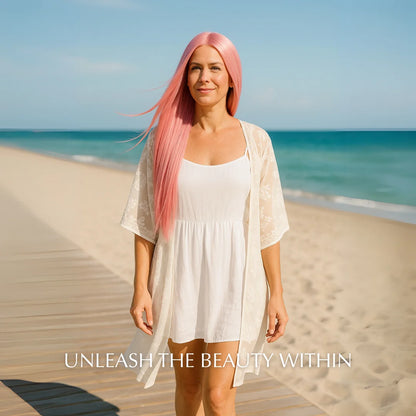 Glamour Sweet Pink Long Hair Wig