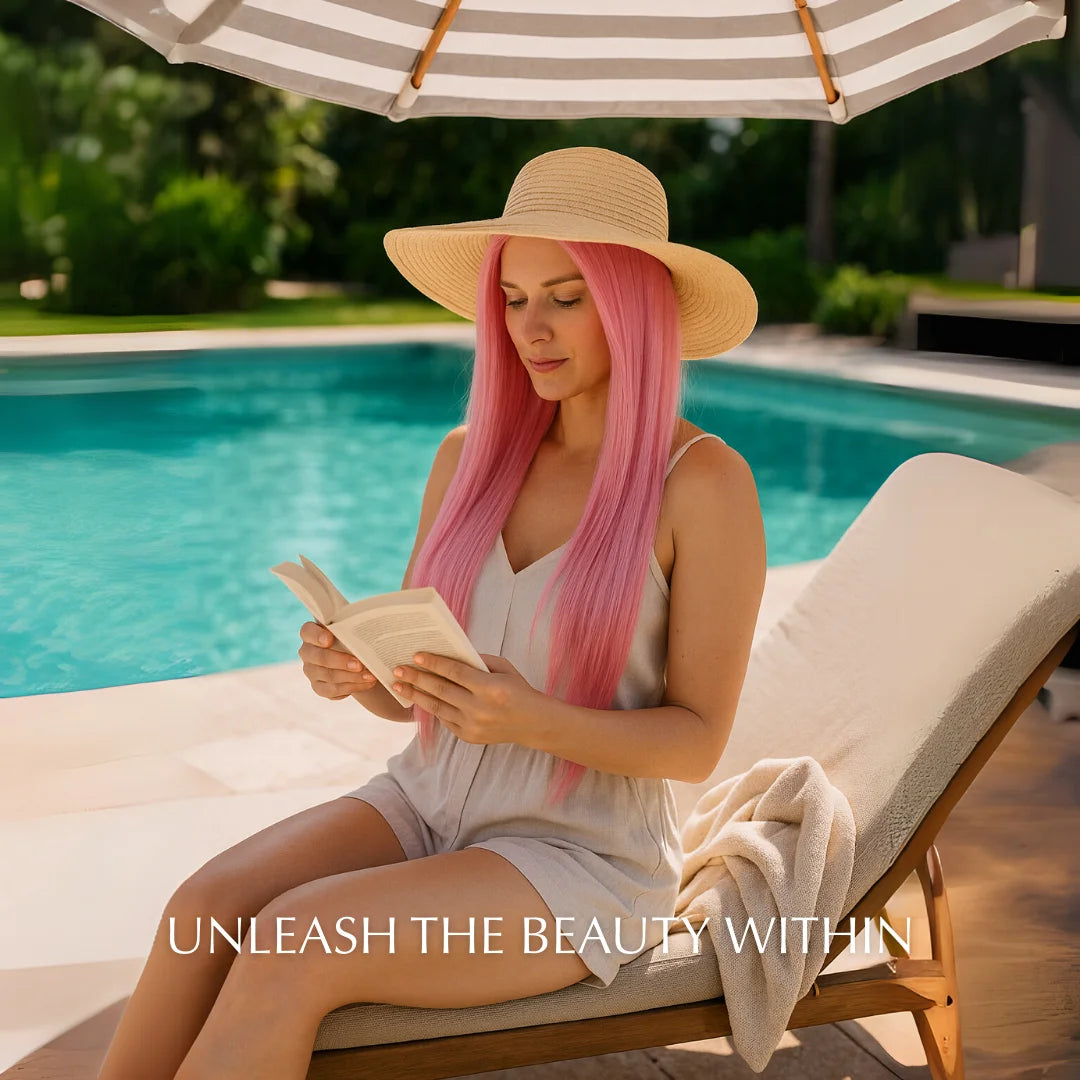 Glamour Sweet Pink Long Hair Wig