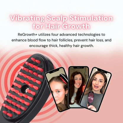 ReGrowth+ Hair Stimulating Brush | 4-in-1 Hair Loss Therapy with Serum Infusion