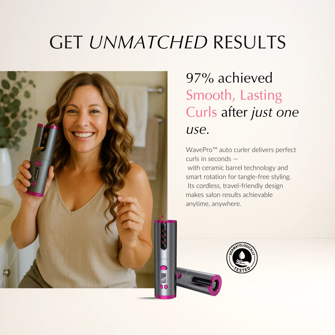 WavePro ™ Auto Rotating Ceramic Cordless  Hair Curler