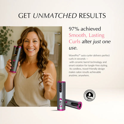 WavePro ™ Auto Rotating Ceramic Cordless  Hair Curler