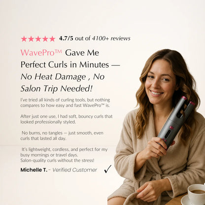 WavePro ™ Auto Rotating Ceramic Cordless  Hair Curler