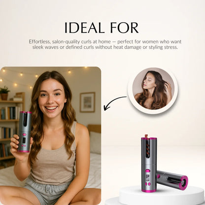 WavePro ™ Auto Rotating Ceramic Cordless  Hair Curler
