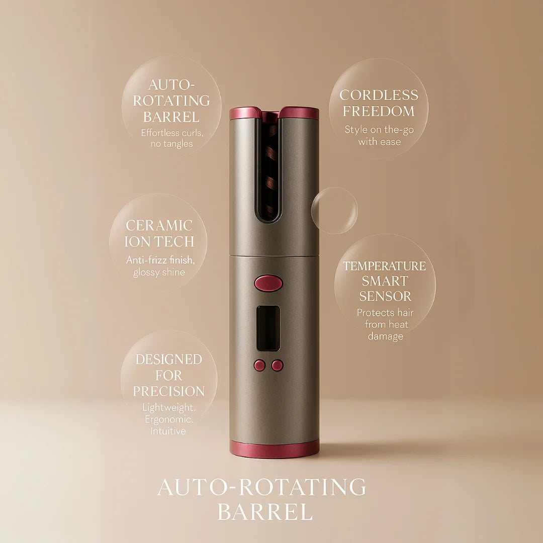 WavePro ™ Auto Rotating Ceramic Cordless  Hair Curler