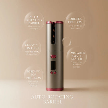 WavePro ™ Auto Rotating Ceramic Cordless  Hair Curler