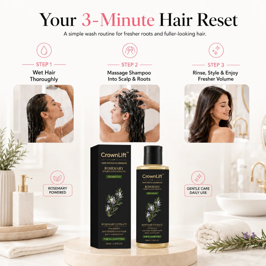 CrownLift™ Rosemary Keratin Shampoo for Fuller-Looking Hair