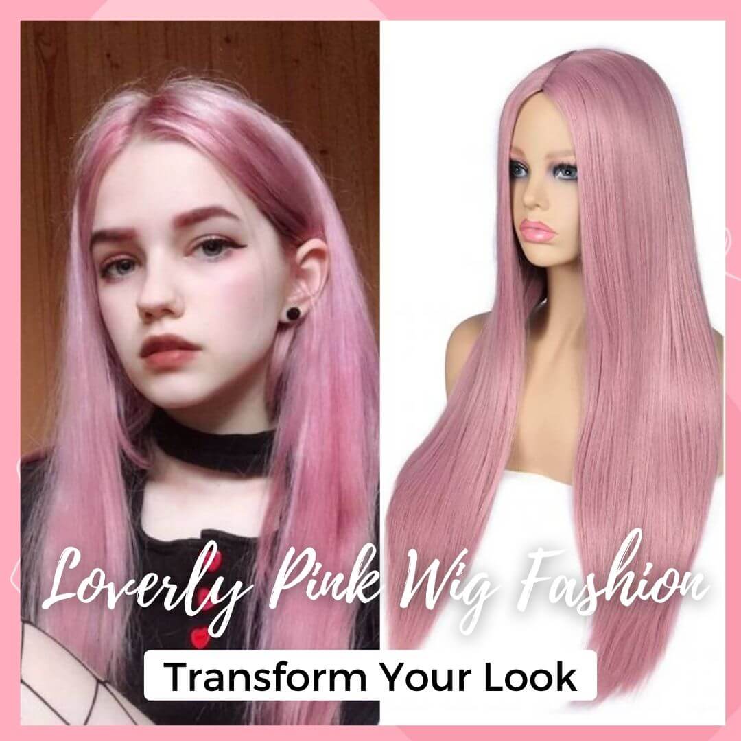 Glamour Sweet Pink Long Hair Wig
